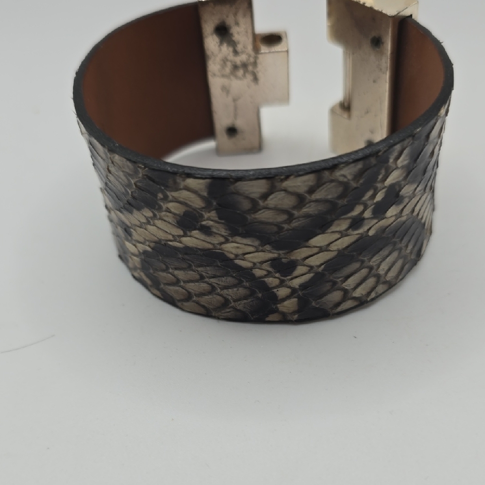 Leigh Elena Python Skin Cuff Bracelet - image 5